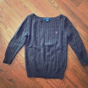 Chocolate Brown Cable Knit Ralph Lauren Sweater